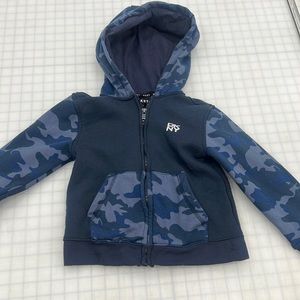 DKNY boys size 6 hoodie with zip army fatigue